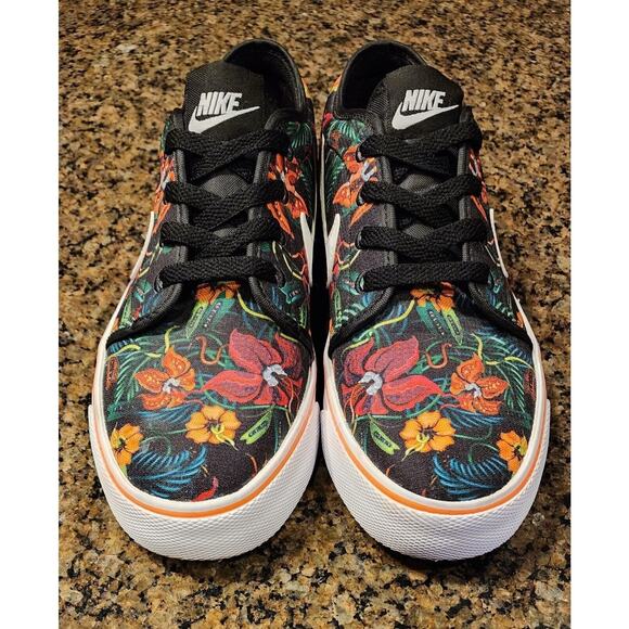 Nike Toki Low Txt Print “Floral” Orange/White/Black 631697-810 Size 7 - Picture 2 of 7